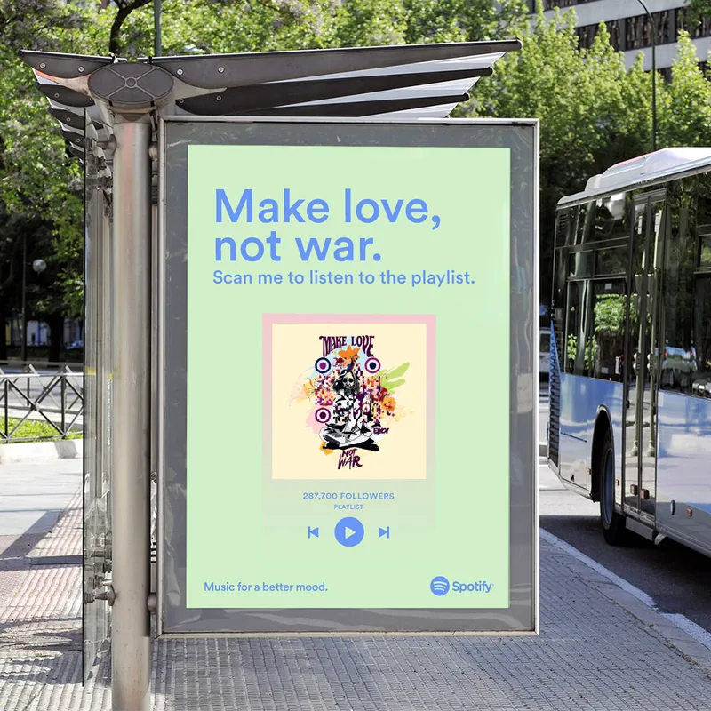 John Lennon ArtQrCode® in a bus shelter