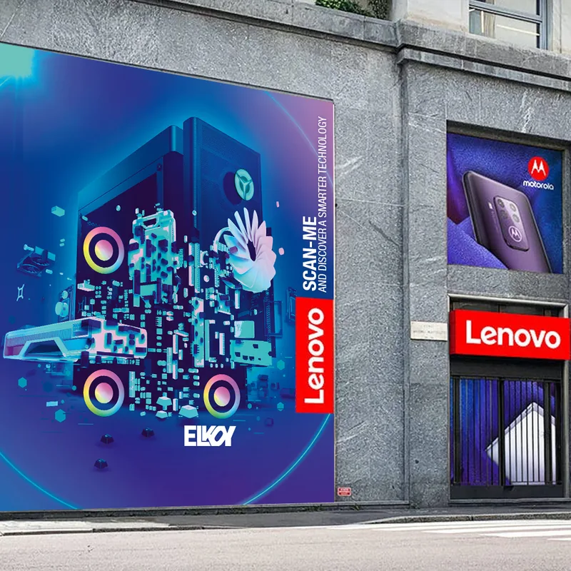 Lenovo ArtQrCode® on a building display