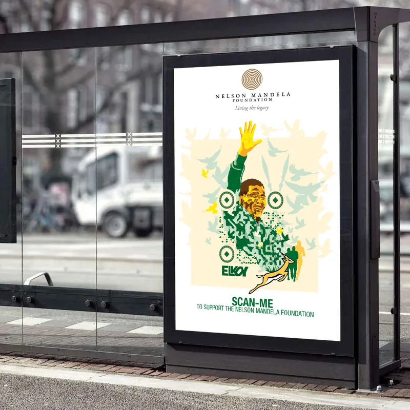 Nelson Mandela ArtQrCode® · Street poster for a foundation