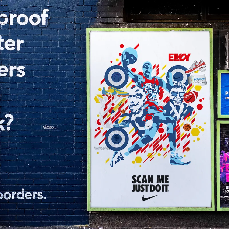 The Nike ArtQrCode® printed on a street poster