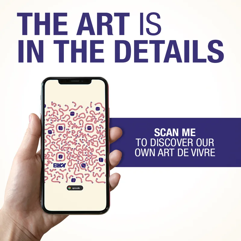 Smartphone scanning the Ruinart ArtQrCode®: scan me to discover our own art de vivre